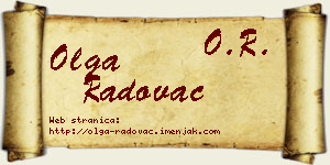 Olga Radovac vizit kartica